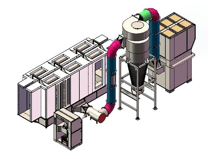 automatic powder coating booth