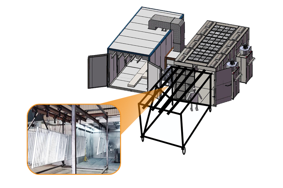 manual powder coating plant for fence