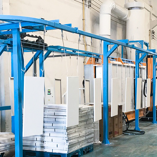 metal shelves powder coating line