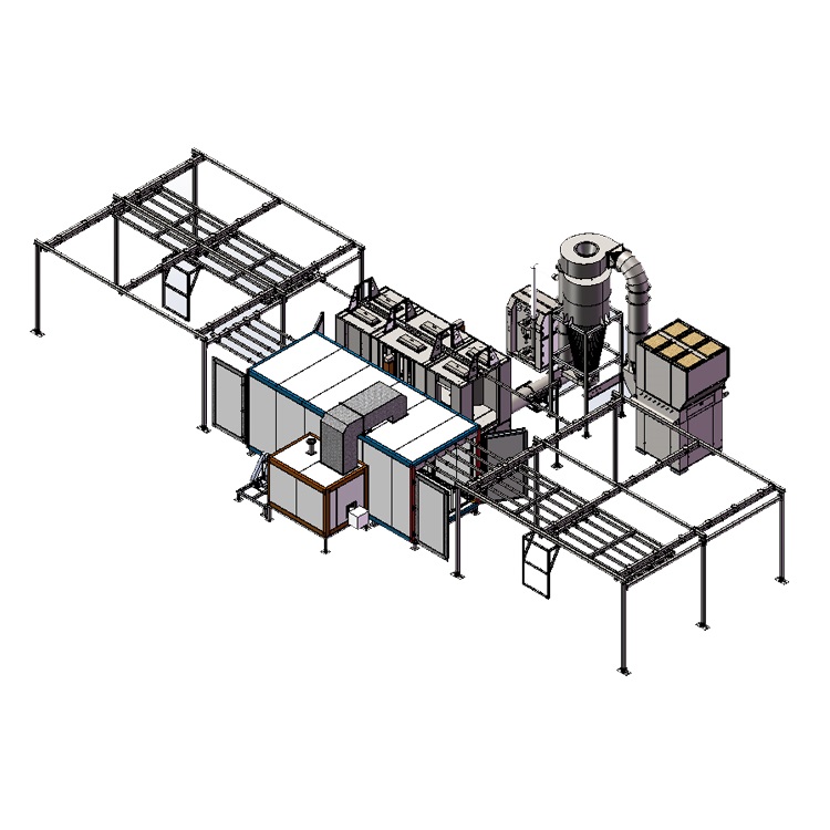 Semi-automatic Powder Coating Line for Aluminum Profiles