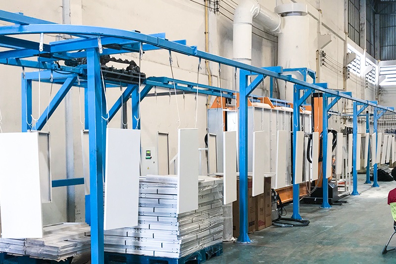 semi-automatic powder coat line