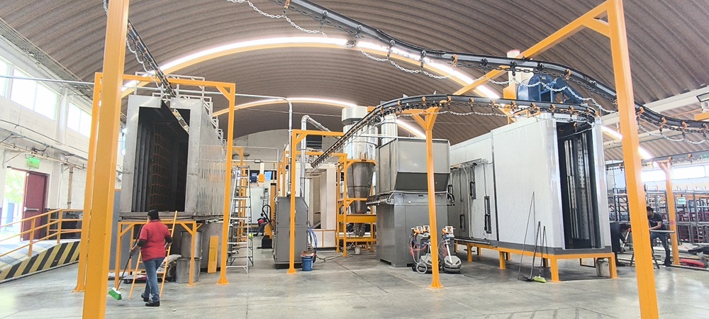 fully automated powder coating line