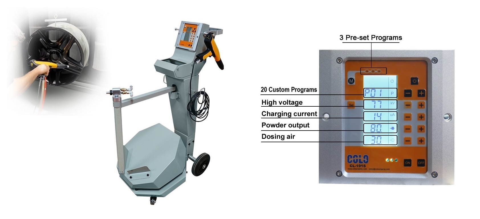 100kv powder coating gun