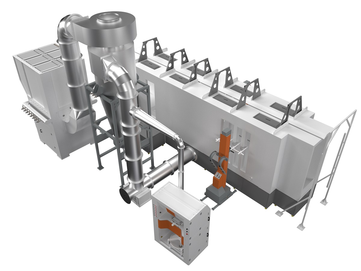 mono cyclone powder coating booth