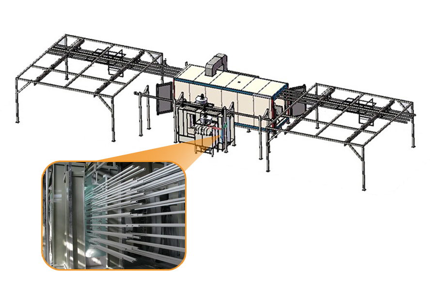 manual powder coating line for aluminium Profiles