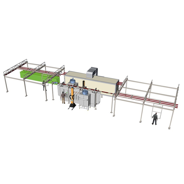 Semi-automatic Powder Coating Line for Aluminum Profiles