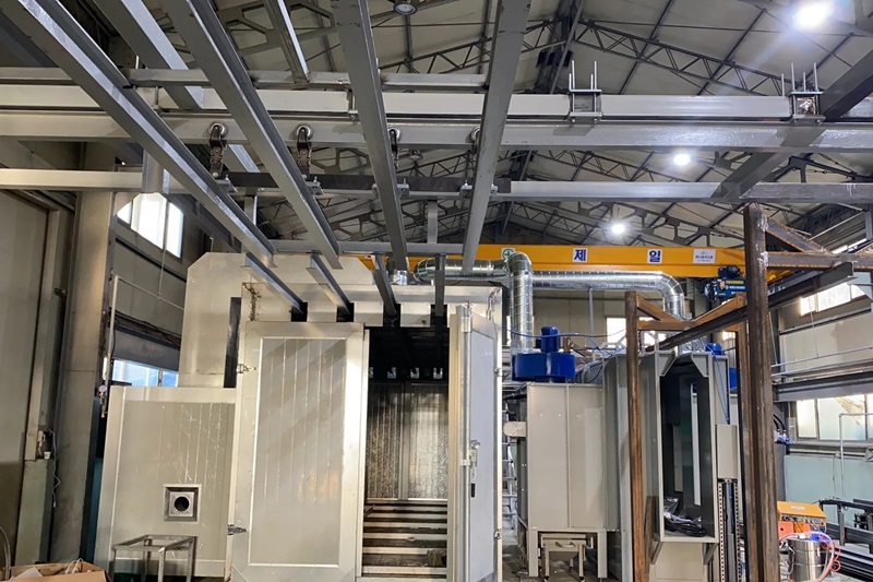 manual powder coating line