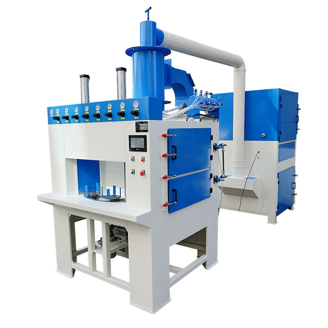 Rotary Indexing Table Sandblasting Machine Automated Sandblaster