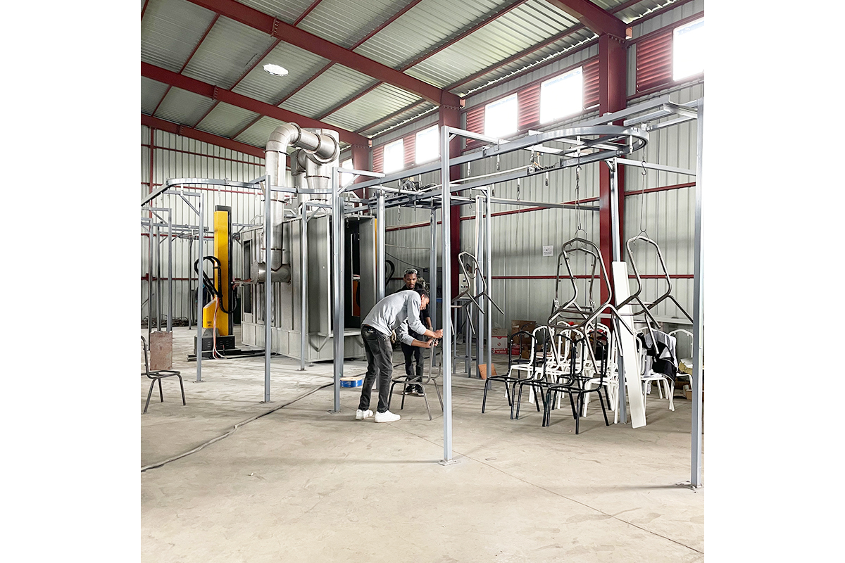 semi-automatic powder coating line