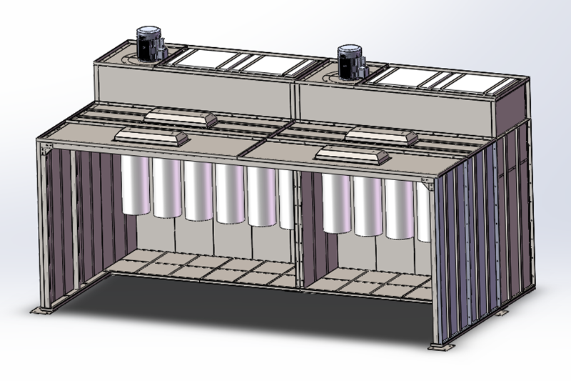 walk-in powder coating booth