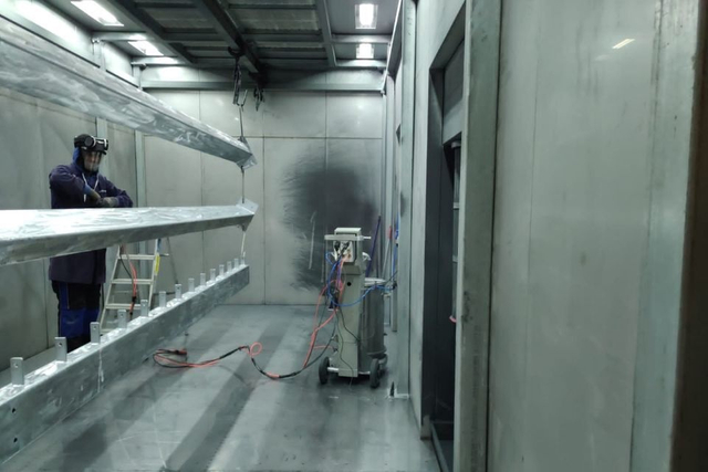 manual powder coating aluminium profiles