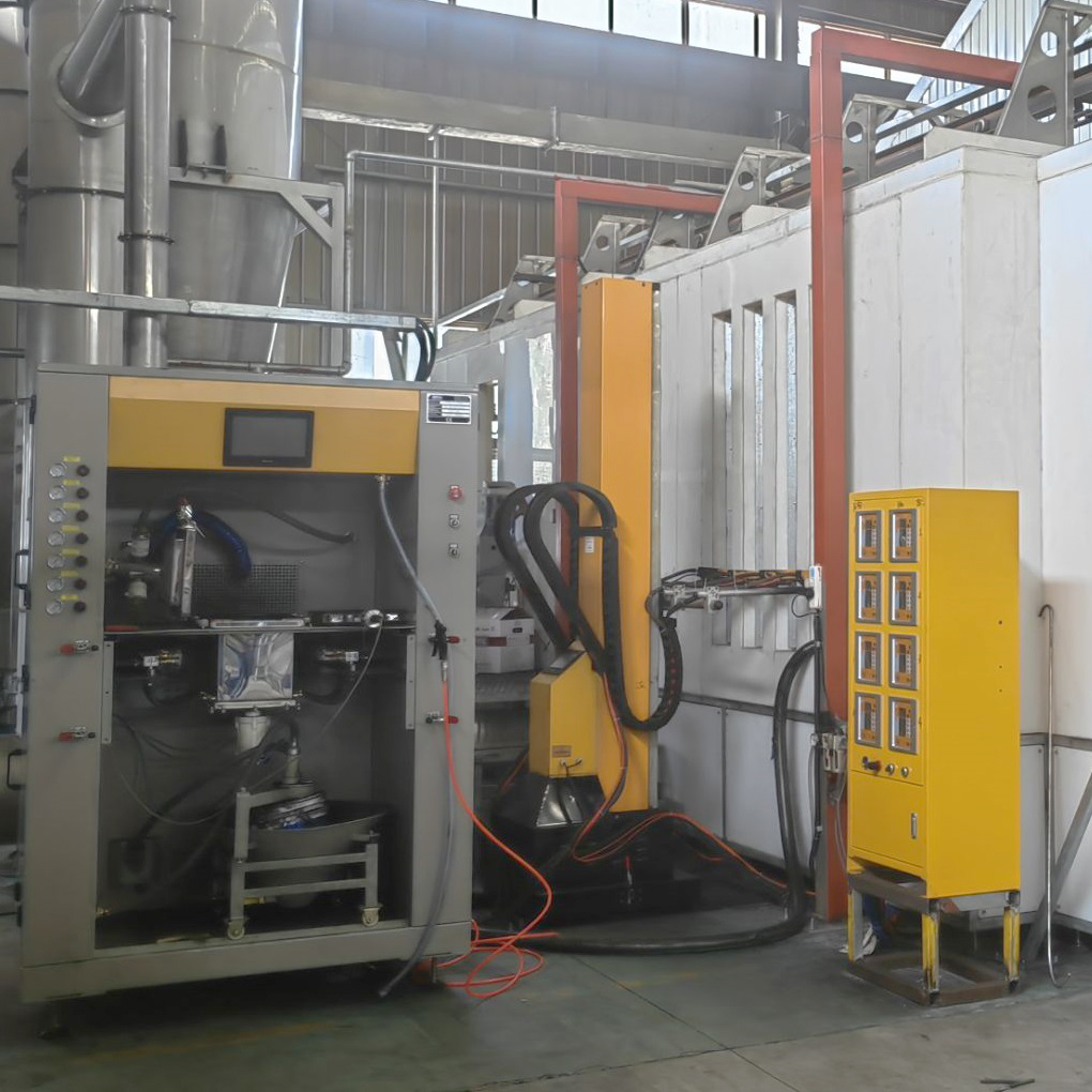 Anti-static Automatic Powder Coating Booth, Cyclone Recovery Spray Booth