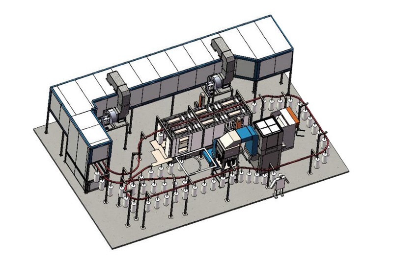 automatic powder coating line for small springs
