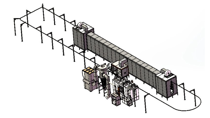 automatic powder coating line